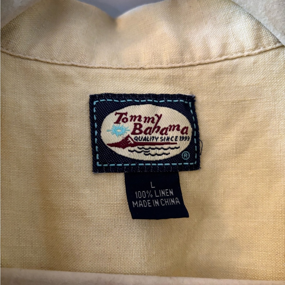 Tommy Bahama Light Yellow Linen Shirt - Picture 2 of 4